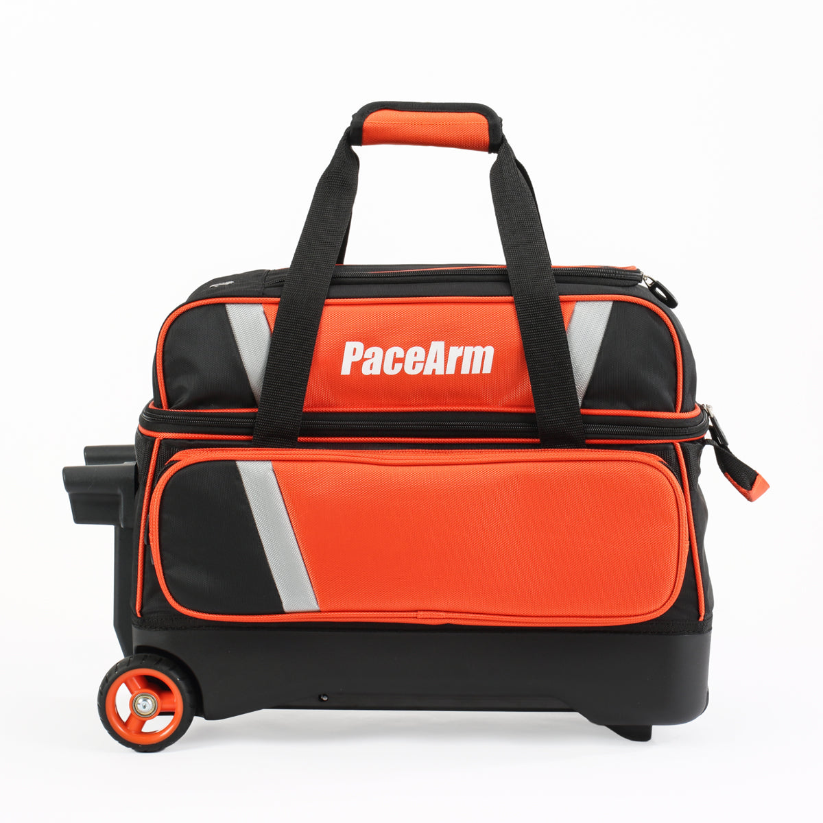 PaceArm 2 Ball Premium Bowling Bag with Wheels, Double Bowling Ball Bag 2 Ball Roller with Separate, Retractable Handle & Accessories Pocket