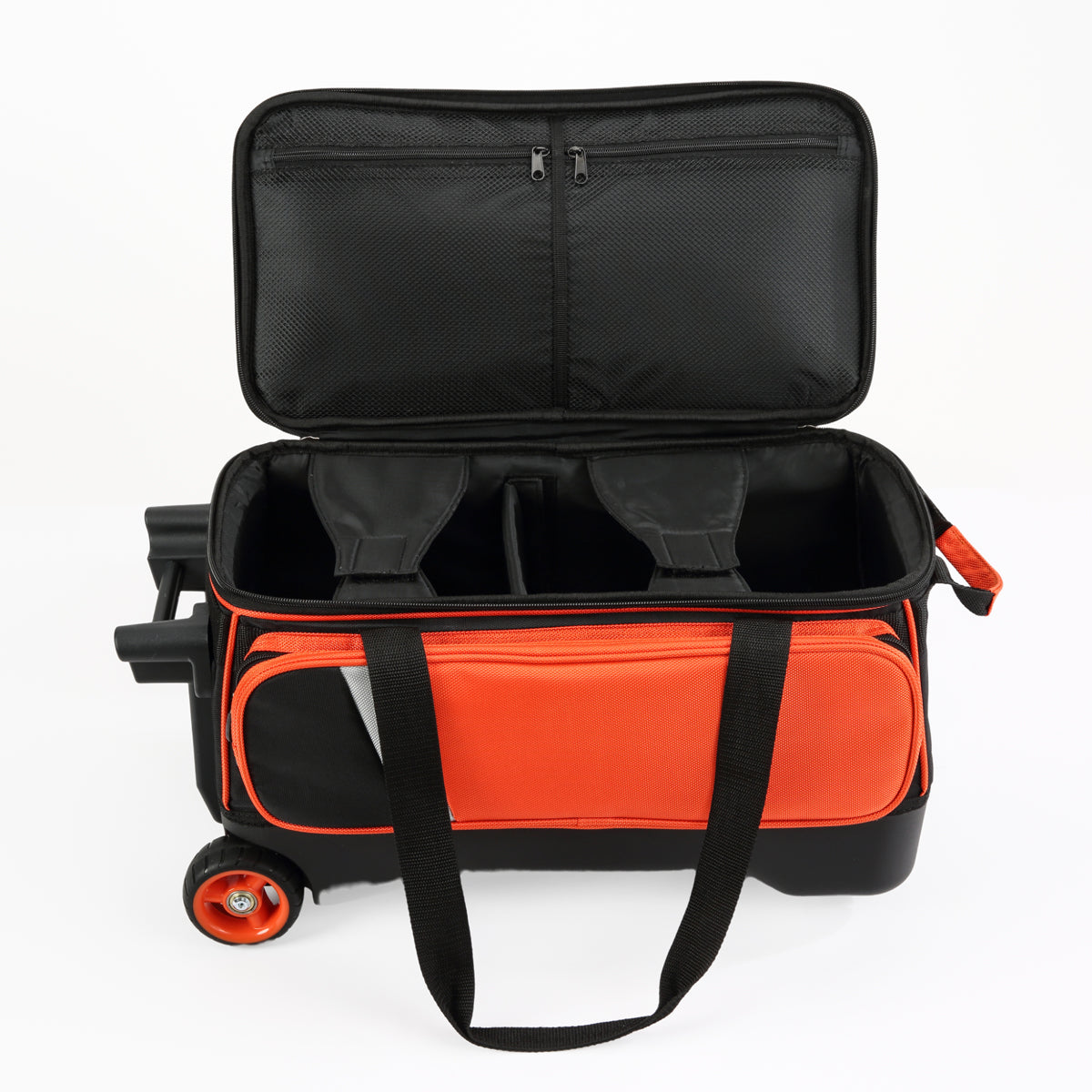 PaceArm 2 Ball Premium Bowling Bag with Wheels, Double Bowling Ball Bag 2 Ball Roller with Separate, Retractable Handle & Accessories Pocket