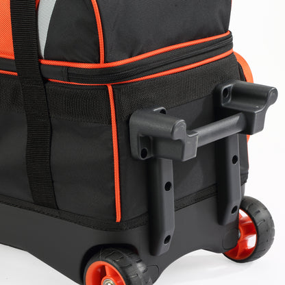 PaceArm 2 Ball Premium Bowling Bag with Wheels, Double Bowling Ball Bag 2 Ball Roller with Separate, Retractable Handle & Accessories Pocket
