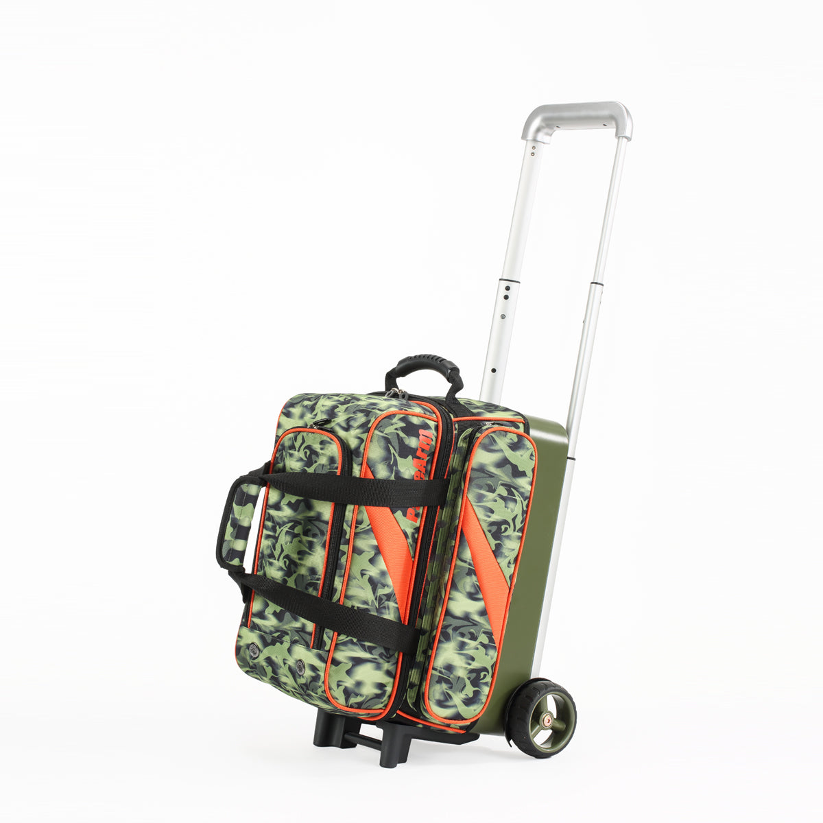 PaceArm 2 Ball Deluxe Bowling Bag with Wheels, Double Bowling Ball Bag 2 Ball Roller with Separate, Retractable Handle & Accessories Pocket
