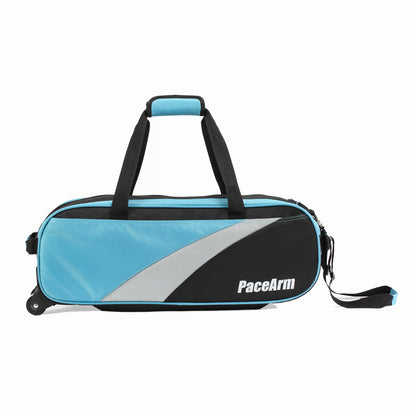  PaceArm Rolling Bowling Bag for 3 Balls, Wheeled Carry/Drag Bowling Tote – Sturdy, Large Capacity for Bowling Shoes & Gear