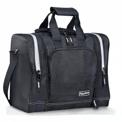 PaceArm Bowling Ball Bag for Single Ball, 2025 Bowling Bag with Plastic Ball Holder, Durable Bowling Tote Fits Bowling Shoes Up to Mens Size 14 and Accessories
