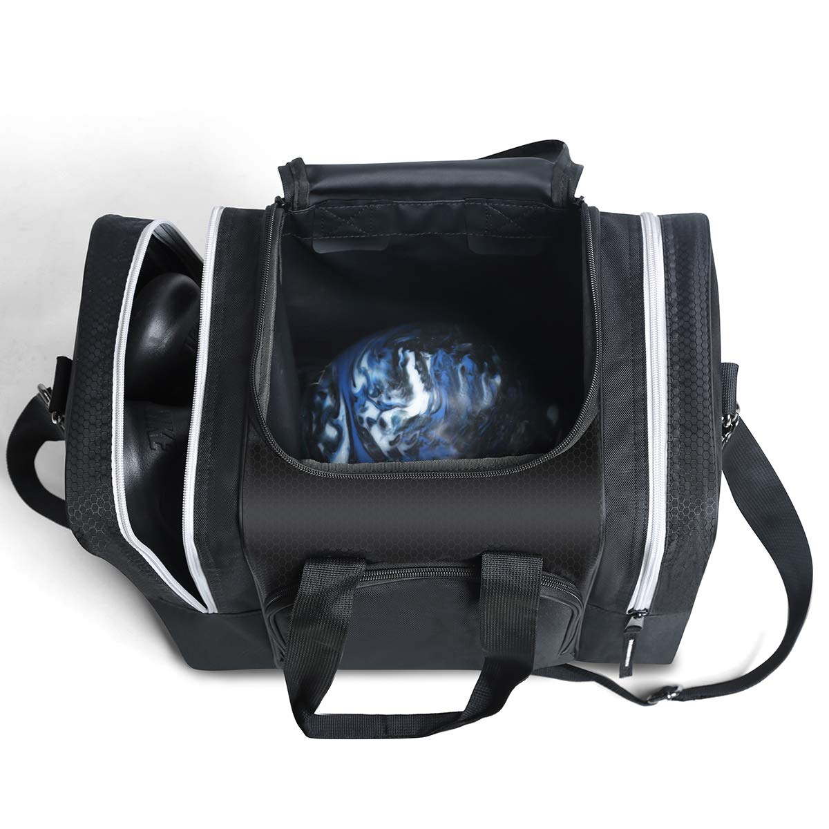 PaceArm Bowling Ball Bag for Single Ball, 2025 Bowling Bag with Plastic Ball Holder, Durable Bowling Tote Fits Bowling Shoes Up to Mens Size 14 and Accessories