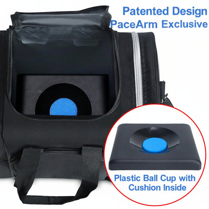 PaceArm Bowling Ball Bag for Single Ball, 2025 Bowling Bag with Plastic Ball Holder, Durable Bowling Tote Fits Bowling Shoes Up to Mens Size 14 and Accessories