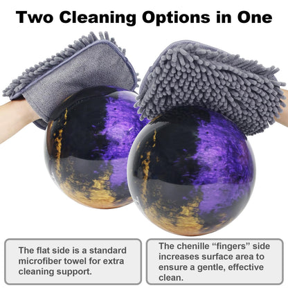 Bowling Towel Shammy Pad - Wearable Soft Bowling Ball Towel, Dual-Sided Chenille & Microfiber Bowling Rag for Easy, Gentle Cleaning, Highly Absorbent Bowling Accessories for Men Women
