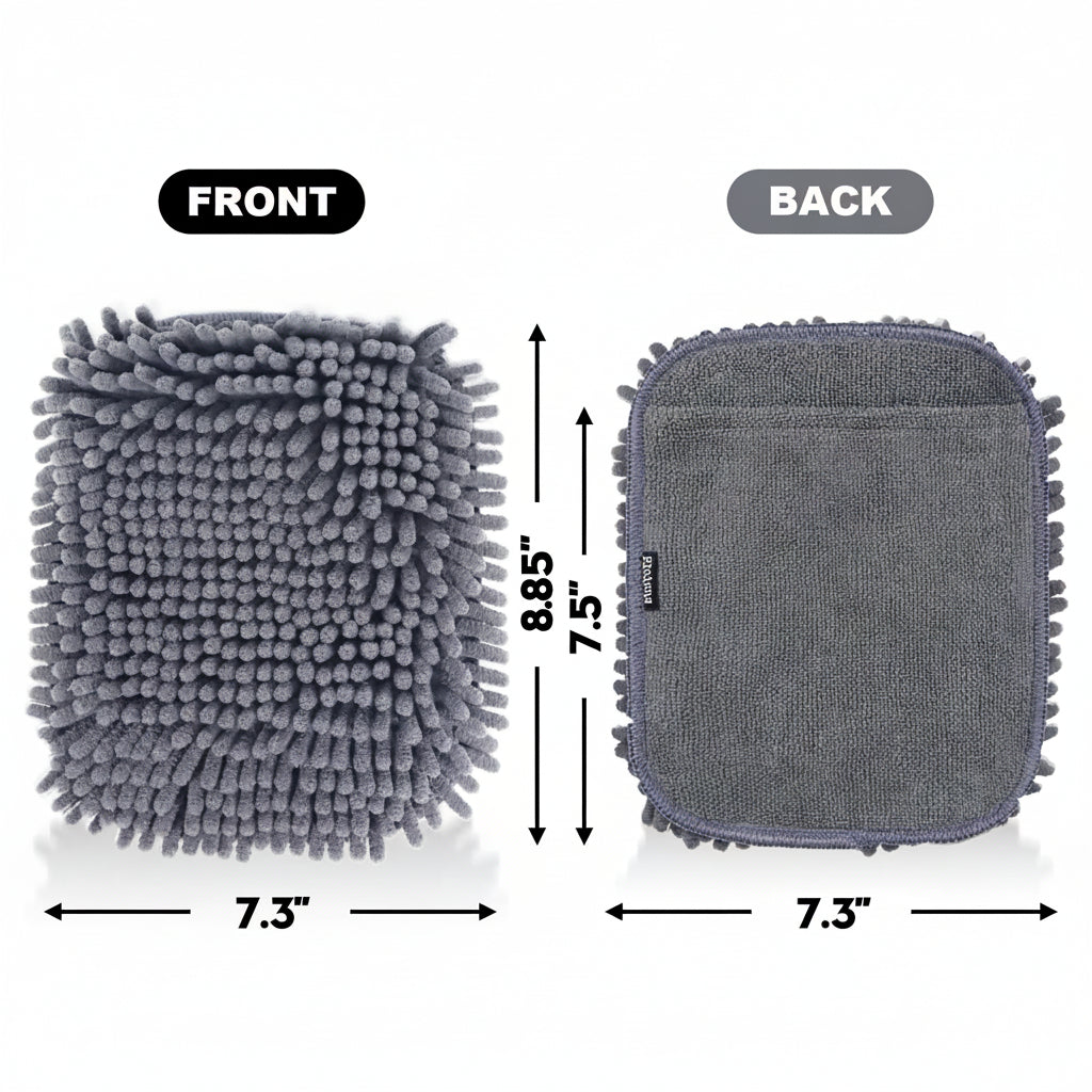 Bowling Towel Shammy Pad - Wearable Soft Bowling Ball Towel, Dual-Sided Chenille & Microfiber Bowling Rag for Easy, Gentle Cleaning, Highly Absorbent Bowling Accessories for Men Women