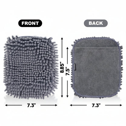 Bowling Towel Shammy Pad - Wearable Soft Bowling Ball Towel, Dual-Sided Chenille & Microfiber Bowling Rag for Easy, Gentle Cleaning, Highly Absorbent Bowling Accessories for Men Women