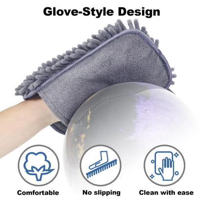 Bowling Towel Shammy Pad - Wearable Soft Bowling Ball Towel, Dual-Sided Chenille & Microfiber Bowling Rag for Easy, Gentle Cleaning, Highly Absorbent Bowling Accessories for Men Women