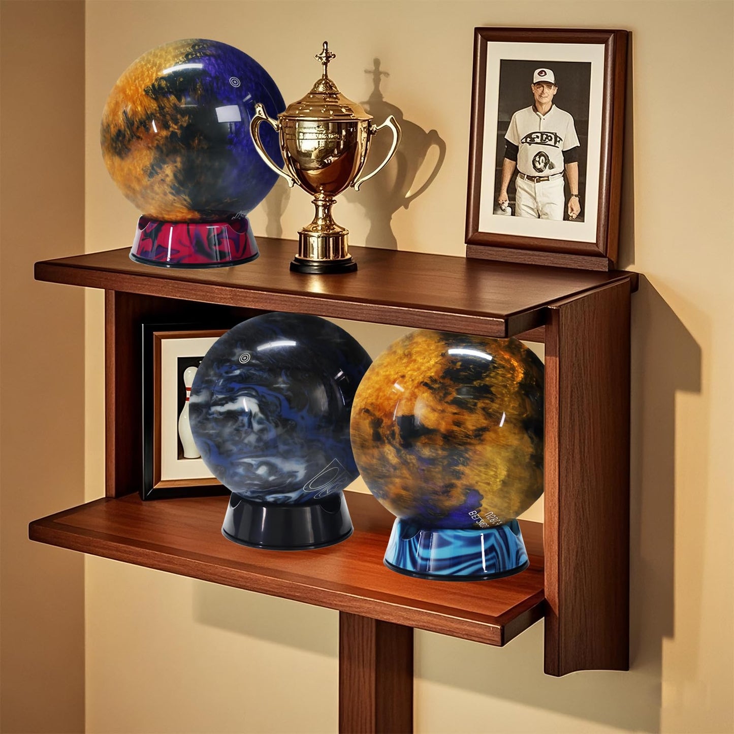 PaceArm Bowling Ball Spinner - Smooth Rotating Bowling Ball Cup Stand with Non-Slip Base, Scratch-Free & Silent Spin Bowling Ball Holder, Ideal Bowling Accessories for Men & Women