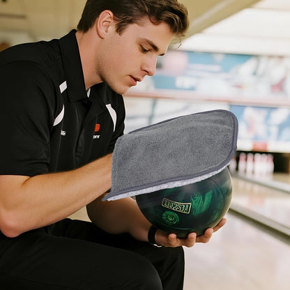 Bowling Towel Shammy Pad, Wearable Bowling Ball Towel Glove, Dual-Sided Microfiber Bowling Rag for Easy, Gentle, Deep Cleaning - Bowling Accessories for Men Women