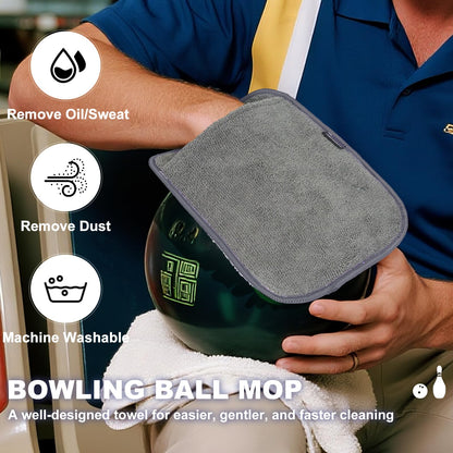 Bowling Towel Shammy Pad, Wearable Bowling Ball Towel Glove, Dual-Sided Microfiber Bowling Rag for Easy, Gentle, Deep Cleaning - Bowling Accessories for Men Women